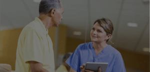 nurse speaking with patient